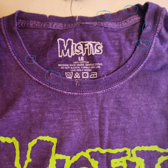Misfits Fiend Logo punk rock Mineral Wash Destroyed Official T-Shirt XL NWT - Picture 3 of 7